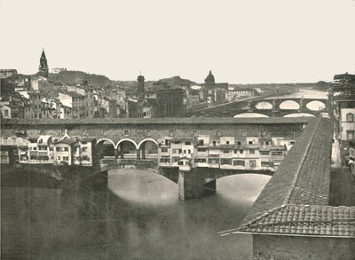 De Ponte Vecchio, Florence, Italië, 1895 door W and S Ltd