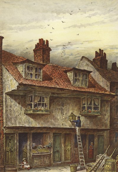 Oude huizen, Saffron Hill door Waldo Sargeant