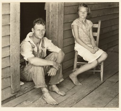 Floyd en Lucille Burroughs, Hale County, Alabama door Walker Evans