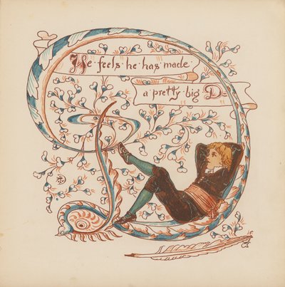 Illustratie voor Pothooks and Perseverance door Walter Crane (kleur litho) door Walter (after) Crane