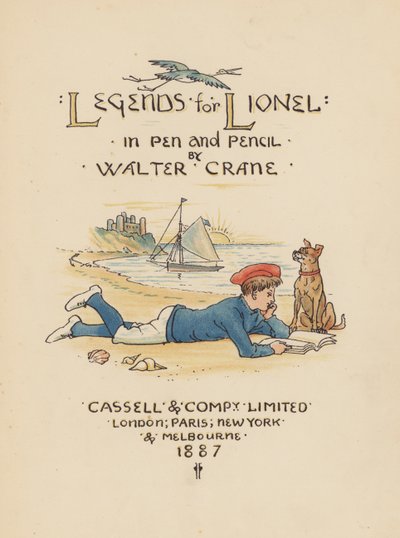 Titelpagina illustratie voor Legends for Lionel door Walter Crane door Walter (after) Crane