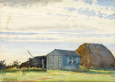 Hooiberg, hutten met veld op de voorgrond door Walter Bonner Gash