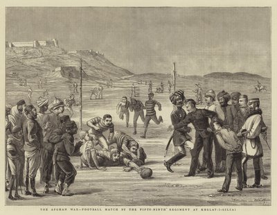De Afghaanse Oorlog, Voetbalwedstrijd door het Negenenvijftigste Regiment bij Khelat-i-Gilzai door Walter Charles Horsley