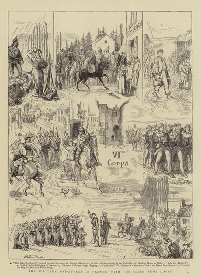 De militaire manoeuvres in Frankrijk, met het zesde legerkorps door Walter Charles Horsley
