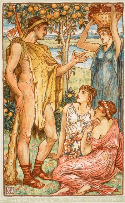 Hercules en de nimfen, illustratie uit 