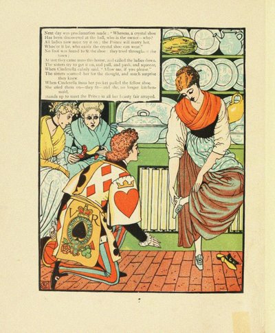 Illustratie voor Sprookje Assepoester door Walter Crane
