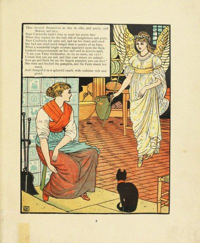 Illustratie voor Sprookje Assepoester door Walter Crane