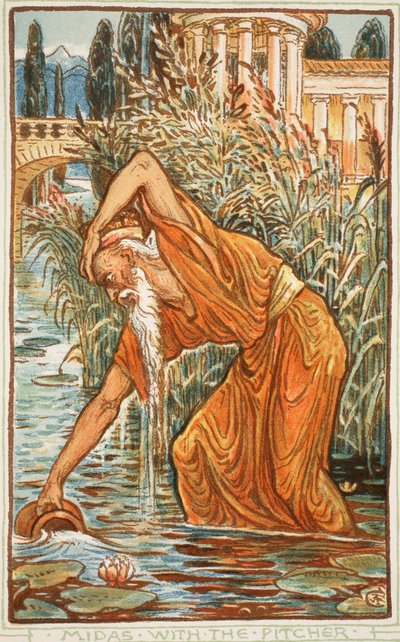 Midas met de Kruik, illustratie uit 