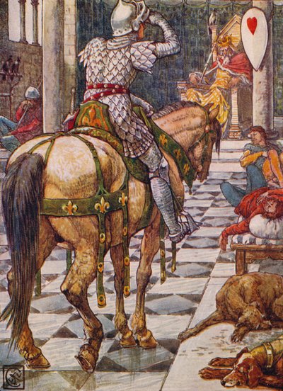 Percival verkrijgt het Schild van het Kloppende Hart, 1911 door Walter Crane