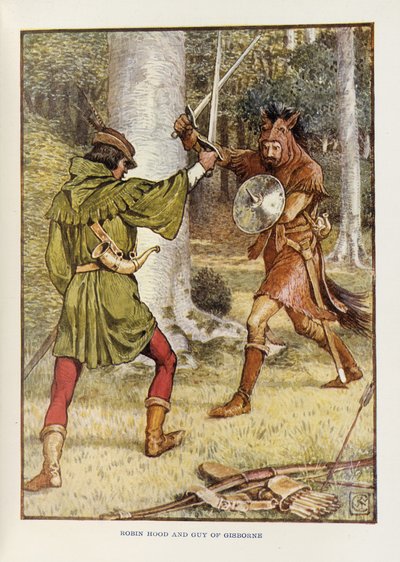 Robin Hood en Guy van Gisborne door Walter Crane