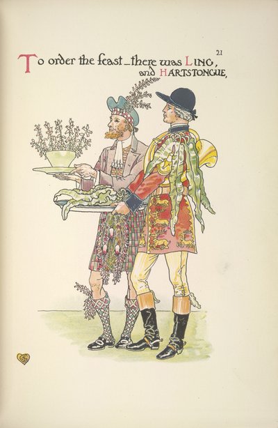 Twee bedienden, Ling en Hartstongue door Walter Crane