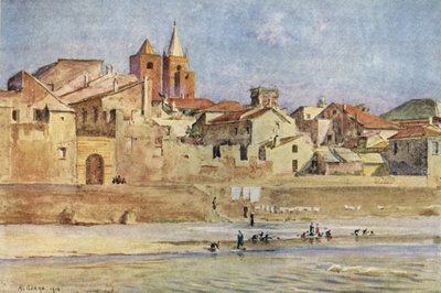 Albenga, vanaf de Centa, Italië door Walter Frederick Roofe Tyndale