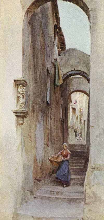 Straat, Cervo San Bartolommeo, Italië door Walter Frederick Roofe Tyndale
