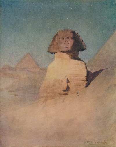 De sfinx bij maanlicht, c1905, 1912 door Walter Frederick Roofe Tyndale