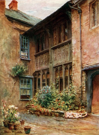 De Binnenplaats van de Luttrell Arms, Dunster door Walter Frederick Roofe Tyndale