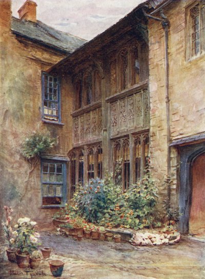 Wessex: De binnenplaats van de Luttrell Arms, Dunster door Walter Frederick Roofe Tyndale