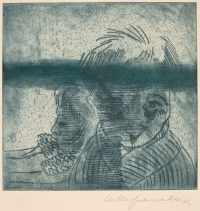 Het paar, zelfportret met vrouw door Walter Gramatte