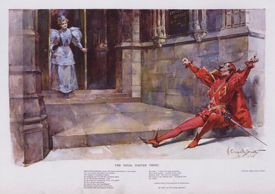 De gebruikelijke paasontmoeting: Mephistopheles wacht op een meisje dat een kerk verlaat door Walter Granville Smith
