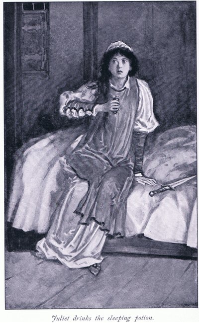 Juliet drinkt het slaapmiddel door Walter Paget