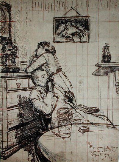 Voorbereidende studie voor Ennui door Walter Richard Sickert