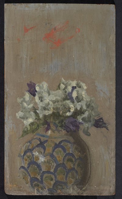 Zoete viooltjes - Witte en blauwe viooltjes in een patroonkom, ca.1884 door Walter Richard Sickert
