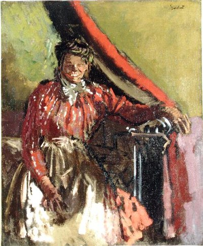 Vrouw zittend op een bed door Walter Richard Sickert