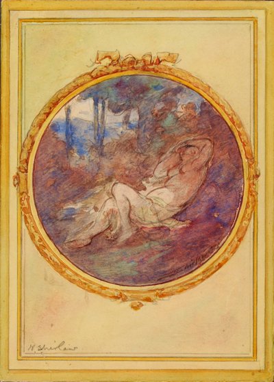 Figuur Studie voor decoratief paneel door Walter Shirlaw
