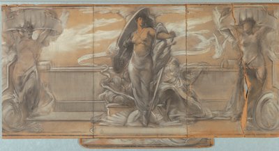 Muurschildering ontwerp door Walter Shirlaw