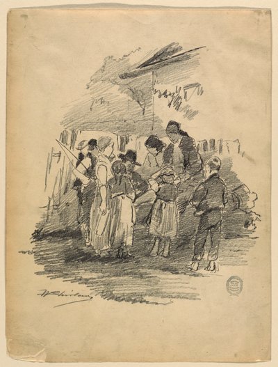 De kunstenaar in het dorp door Walter Shirlaw