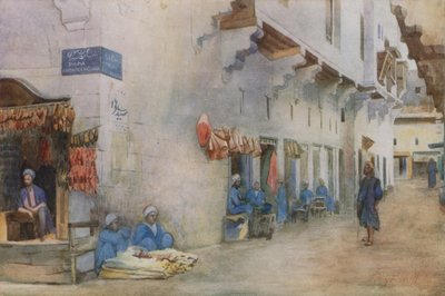 Sharia-el-Kerabiyeh, of Straat van de Waterdragers, Caïro door Walter Spencer Stanhope Tyrwhitt