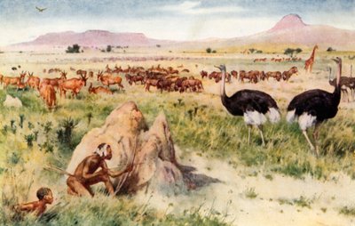 Een Zuid-Afrikaanse vlakte: Voor de komst van de blanke man door Walter Stanley Paget