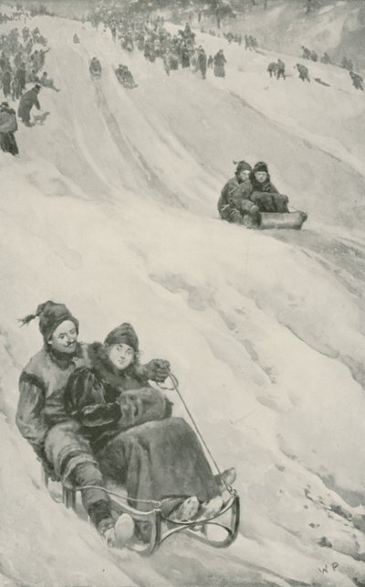 Een sleehelling in Canada door Walter Stanley Paget