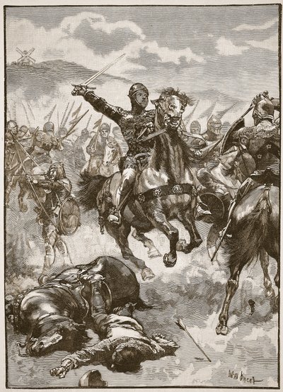 De Zwarte Prins bij de Slag bij Crecy, illustratie uit 
