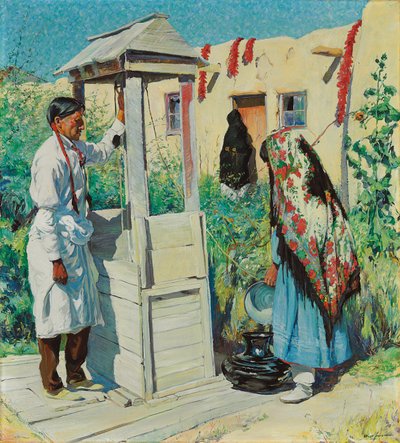 Een Pueblo Well Scene door Walter Ufer
