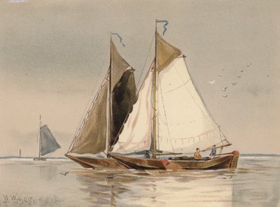 Nederlandse bottelaars op de Schelde door Walter William May