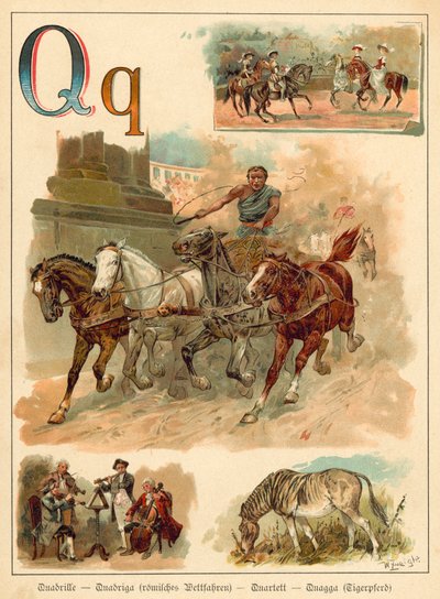 Letter Q (chromolitho) door Walter Zweigle