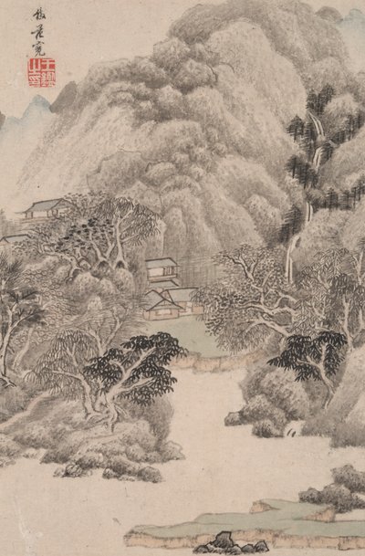 Landschap in de stijl van verschillende oude meesters: Landschap naar Fan Kuan (990 door Wang Jian