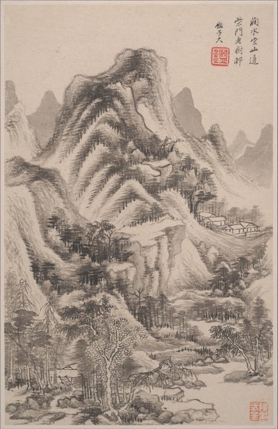 Landschappen in de stijlen van oude meesters, gedateerd 1668 door Wang Jian