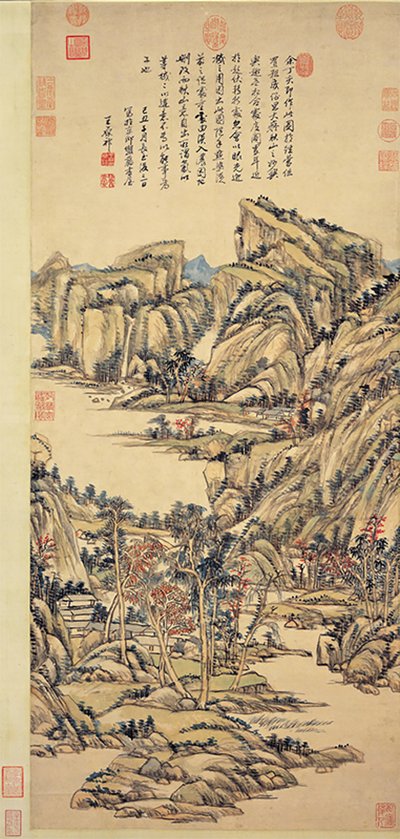 Herfstgebergte. Wang Yuanqi. Nationaal Paleismuseum door Wang Yuanqi