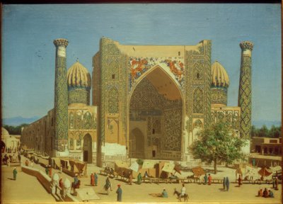Shir-Dor-Medrese op het Registan-plein in Samarkand door Wassili W. Werestschagin