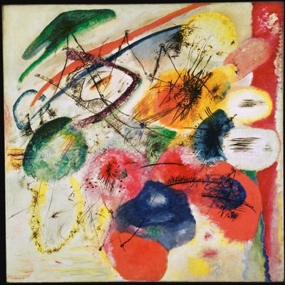 Zwarte lijnen (olieverf op doek) door Wassily Kandinsky