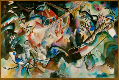 Compositie Nummer 6 (olieverf op doek) door Wassily Kandinsky