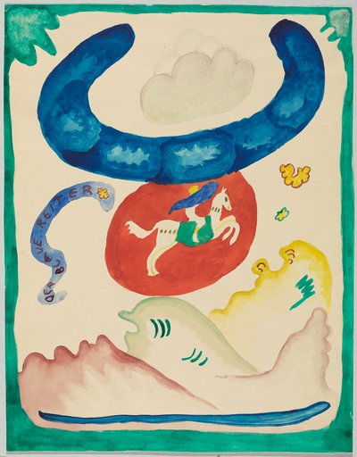 Entwurf für den Umschlag des Almanachs "Der Blaue Reiter" door Wassily Kandinsky
