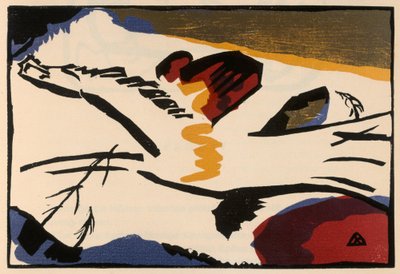 Houtsnede voor het schilderij «Lyrisch» (blad 9 uit: «Klanken») door Wassily Kandinsky