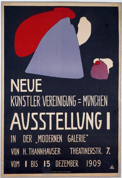 Plakat für die erste Ausstellung der Neuen Künstlervereinigung München door Wassily Kandinsky