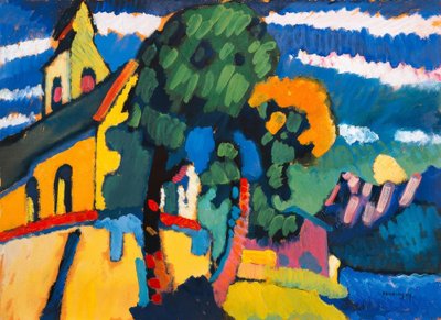 Dorpskerk in Riegsee door Wassily Kandinsky