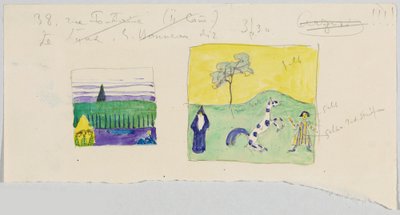 Zwei Landschaften mit Staffage door Wassily Kandinsky