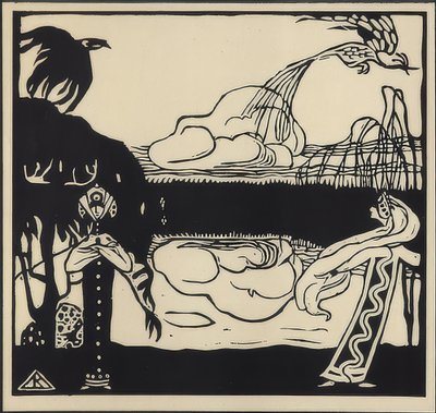Twee vogels door Wassily Kandinsky