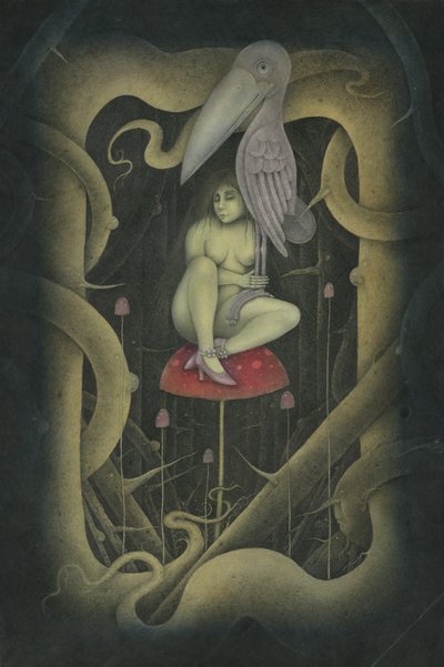 EEN VOGEL IN DE HAND, 2007 (gemengde techniek) door Wayne Anderson