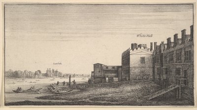 Een Uitzicht op Lambeth Palace vanaf de Rivier bij Whitehall Stairs door Wenceslaus Hollar